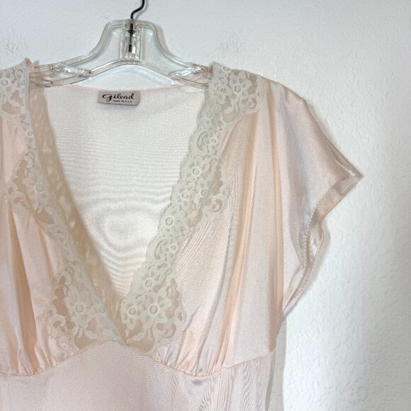 Vintage pink Romper lace satin fairy coquette chemise lingerie - Picture 4 of 10